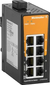 Weidmüller EL-Series Industrial Railmount Gigabit Switch, 8x RJ-45 (IE-SW-EL08-8GT-MINI / 2705000000)