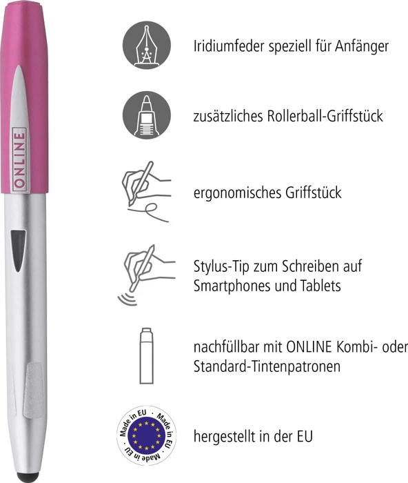 ONLINE Switch Starter Schreiblern-Set grau/pink, rechte Hand, Anfänger, 2er-Set (25025) – Bild 2 von 6