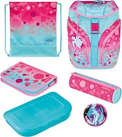 Herlitz SoftLight GREENline Pink Bubbles Schultaschen-Set, 6-tlg.