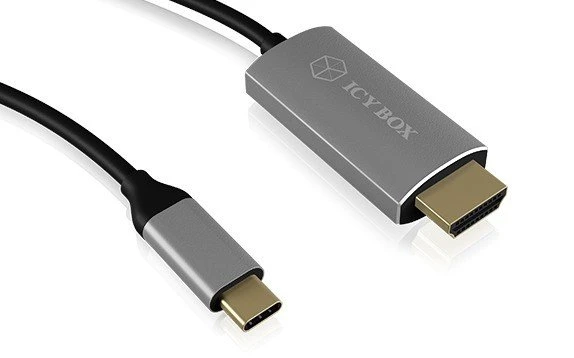 RaidSonic Icy Box IB-CB020-C USB-C 3.1 [Stecker] auf HDMI [Stecker] Adapterkabel, 1.8m
