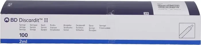 Becton Dickinson BD Discardit II Einwegspritze 2ml ohne Kanüle, 100 Stück