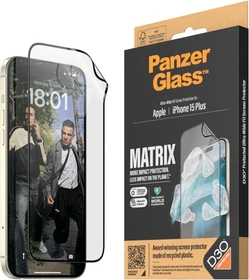 PanzerGlass Matrix Screen Protector Ultra-Wide Fit with Aligner Kit für Apple iPhone 15 Plus