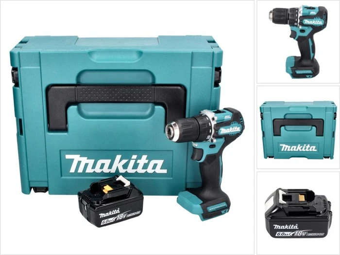 Makita DDF487G1J Akku-Bohrschrauber inkl. MAKPAC + Akku 6.0Ah
