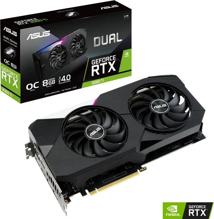 ASUS Dual GeForce RTX 3060 Ti OC V2 (LHR), DUAL-RTX3060TI-O8G-V2, 8GB GDDR6, 2x HDMI, 3x DP