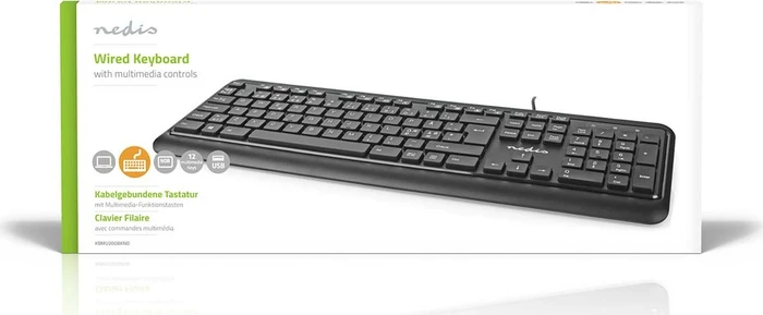 Nedis Multimedia Tastatur, schwarz, USB, ND