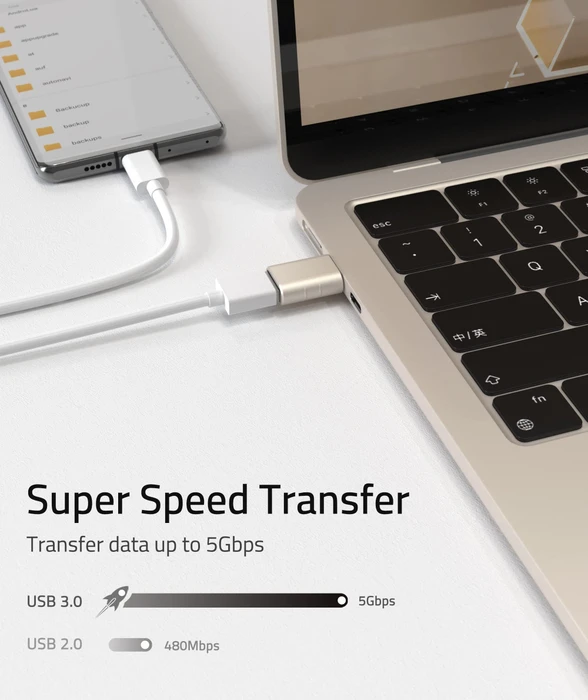 Syntech USB-Adapter, USB 3.0, 5Gb/s, USB-A 3.0 [Buchse] auf USB-C 3.0 [Stecker], Starlight, 2er-Pack