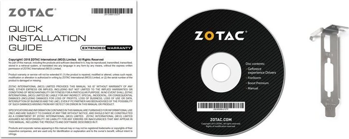 Zotac GeForce GT 1030 Low Profile, 2GB GDDR5, VGA, HDMI