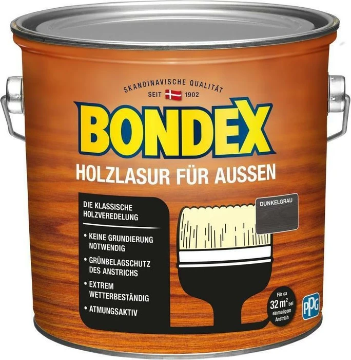 Bondex Holzlasur außen dunkelgrau, 2.5l