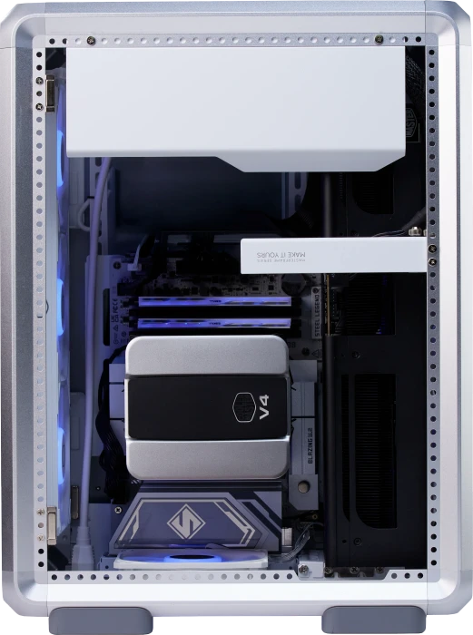 Cooler Master MasterFrame 400 Mesh, silber, Glasfenster