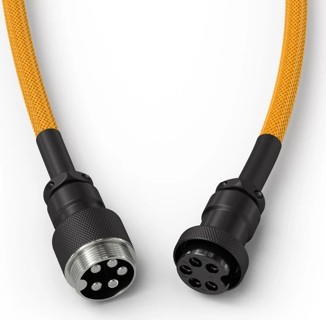 Glorious Coiled Cable USB-C auf USB-A, Tastaturkabel (Spiral-Textilkabel), 1.37m, Glorious Gold