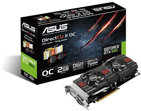 ASUS GeForce GTX 660 DirectCU II OC, GTX660-DC2O-2GD5, 2GB GDDR5, 2x DVI, HDMI, DP