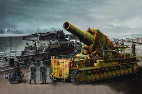 Trumpeter Morser Karl-Gerat 040/041 on railway transport carrier