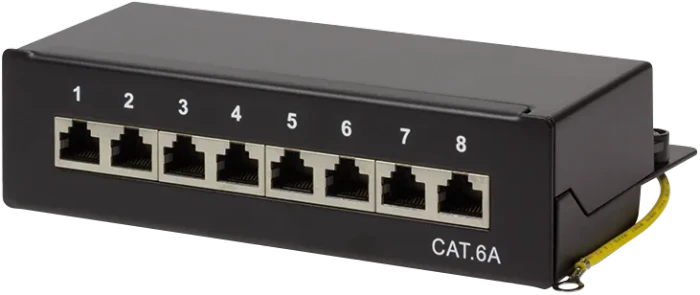 LogiLink Desktop Patchpanel Cat6a, für Tisch/Wand, 8-Port, schwarz