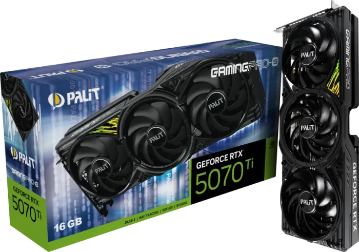 Palit GeForce RTX 5070 Ti GamingPro-S, 16GB GDDR7, HDMI, 3x DP