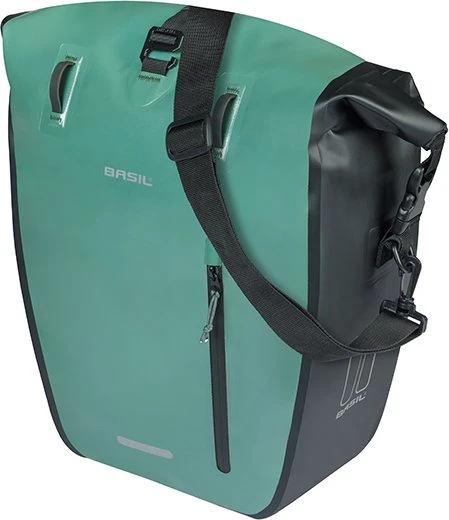 Basil Rivo L Tarpaulin MIK Hooks Gepäcktasche silvergreen/black