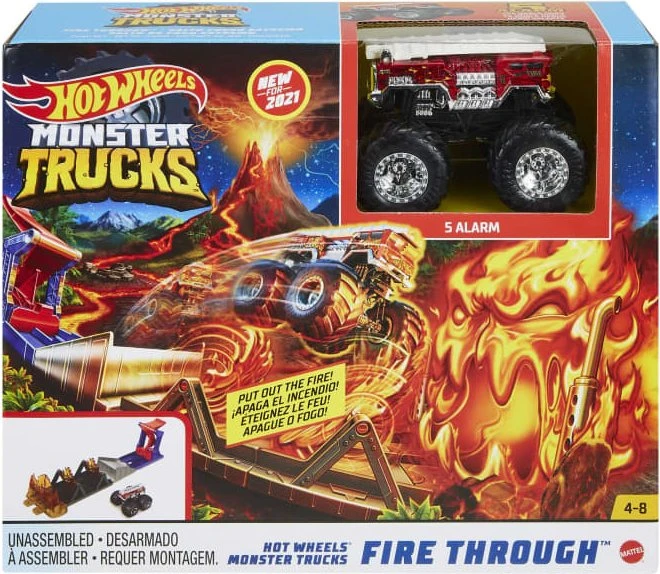 Mattel Hot Wheels Monster Trucks Feuriger Angriff Helden-Spielset