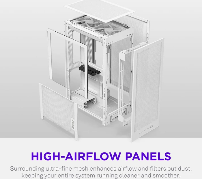 NZXT H2 Flow White, Glasfenster, Mini-ITX