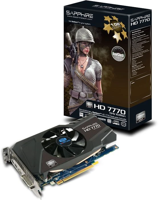 Sapphire Radeon HD 7770 GHz Edition OC, 1GB GDDR5, DVI, HDMI, 2x mDP, lite retail