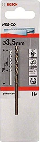 Bosch Professional HSS-Co Spiralbohrer, 3.5x39x70mm, 1 Stück