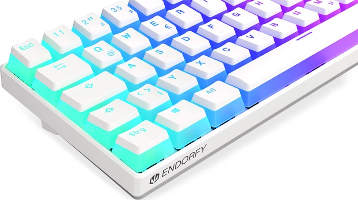 Endorfy Thock Compact Wireless Pudding, Onyx White, PBT, LEDs RGB, hot-swap, Kailh Box RED, USB/Bluetooth, DE
