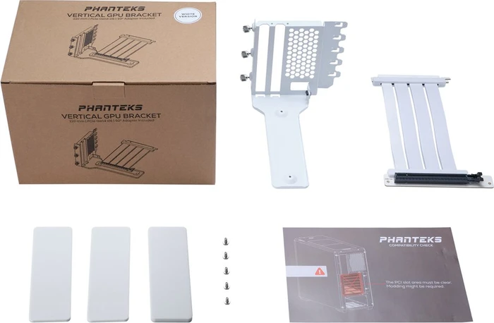 Phanteks Vertical GPU Kit Gen4, gewinkelt, PCIe 4.0, 220mm, weiß