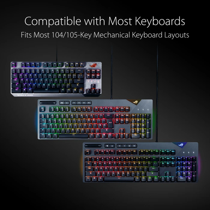 ASUS ROG Keycap Set, Kunststoff (PBT), schwarz, 125 Tasten (105+20)