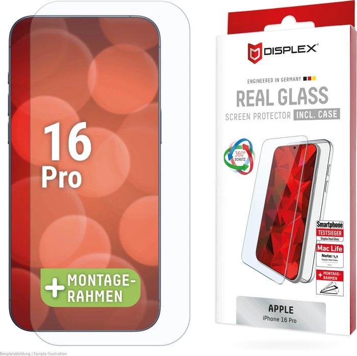 Displex Real Glass + Case für Apple iPhone 16 Pro