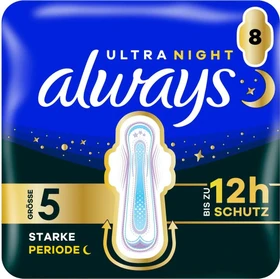 Always Secure Night Extra mit Flügeln Größe 5, 8 Stück