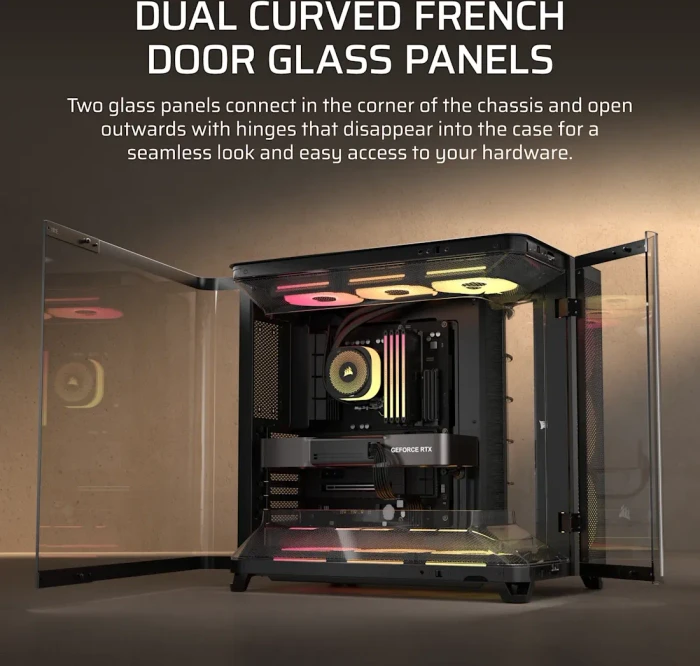 Corsair Air 5400 LX-R RGB iCUE LINK Black, schwarz, Glasfenster