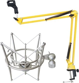 Keepdrum NB35 YW Tisch-Mikrofonarm gelb mit MS089SV Spinne