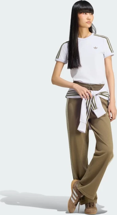 adidas 3-Streifen Slim T-Shirt kurzarm frozen purple/olive strata (Damen)