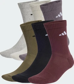 adidas Cushioned Crew Socken olive strata/grey strata/beige/aurora ruby, 6 Paare