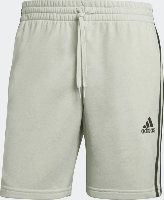 adidas Essentials French Terry 3-Streifen Shorts linen green/green oxide (Herren)
