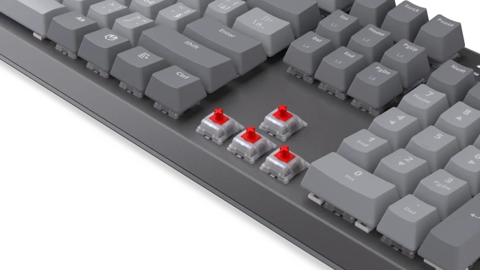 Endorfy Thock V2, PBT, grau, LEDs RGB, hot-swap, Endorfy RED, USB, CZ/SK