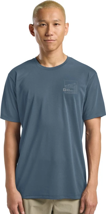 Jack Wolfskin Vonnan Graphic Funktionsshirt kurzarm peak trail midnight sky (Herren)