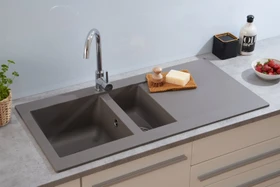 Respekta Denver 1000x500mm Einbau Becken reversibel betongrau