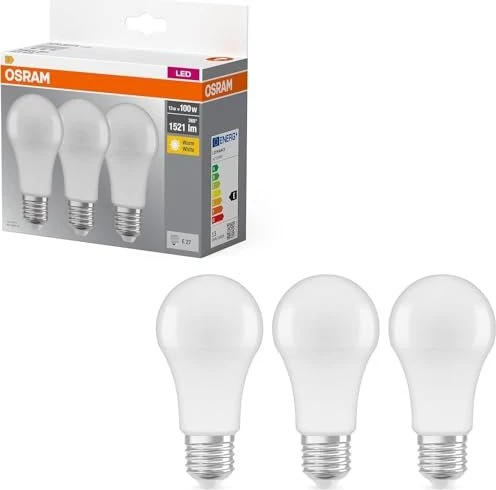 Osram Ledvance LED Base Classic A60 FR E27 13W/827, 3 Stück
