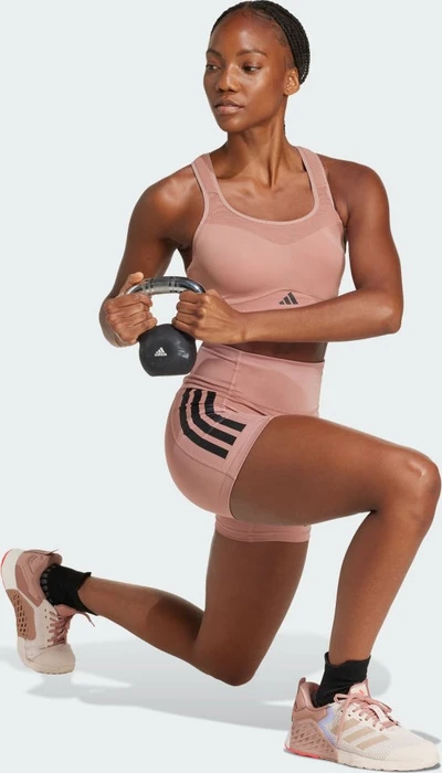 adidas Optime 3-Streifen Hose kurz warm clay (Damen)
