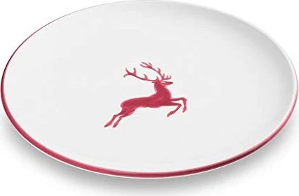 Gmundner Keramik Bordeauxroter Hirsch Speiseteller Cup 25cm