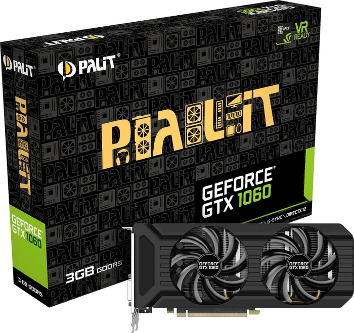 Palit GeForce GTX 1060 Dual, 3GB GDDR5, DVI, HDMI, 3x DP