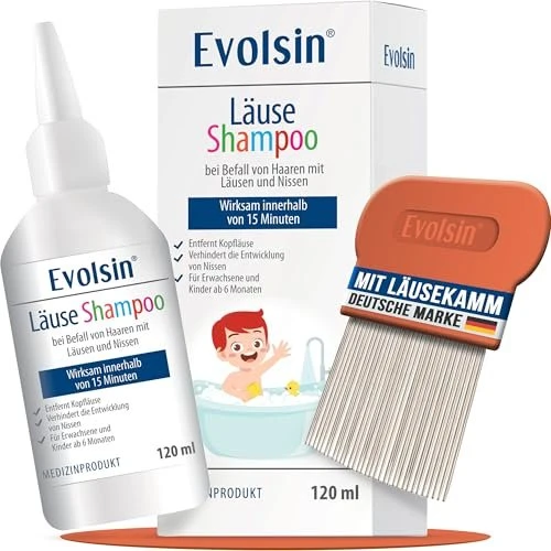 EVOLSIN Läuseshampoo mit Läusekamm 120 ml