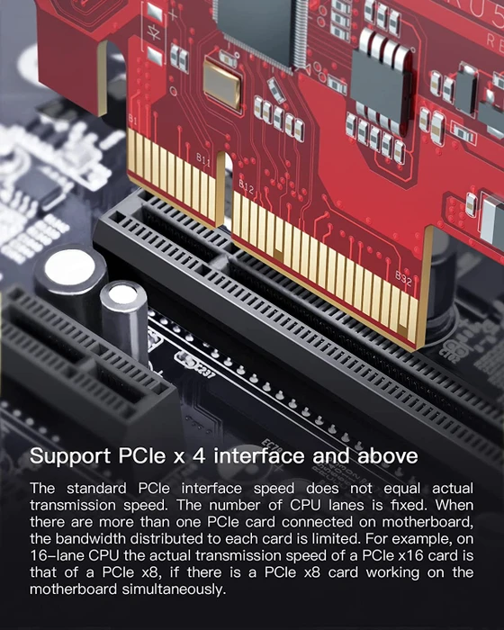 Inateck RedComets U26, 1x USB-C 3.1, 4x USB-A 3.1, PCIe 2.0 x4