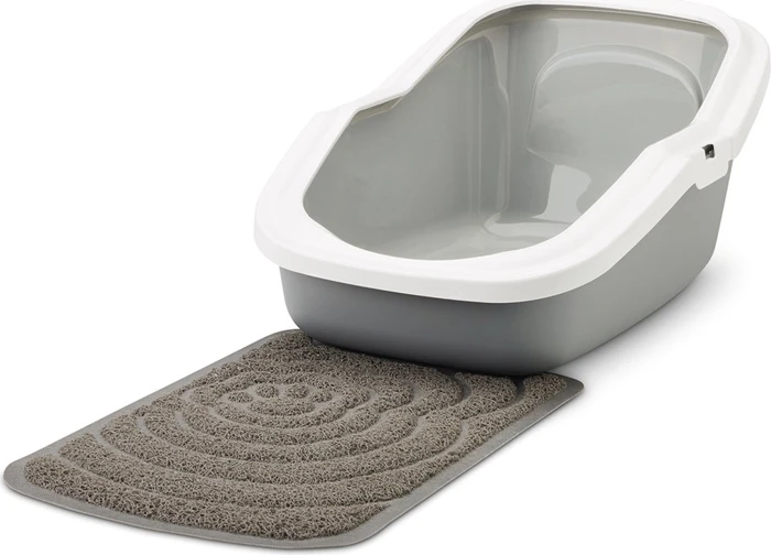Savic Aseo offene Katzentoilette, hinten erhöht, Cool Grey