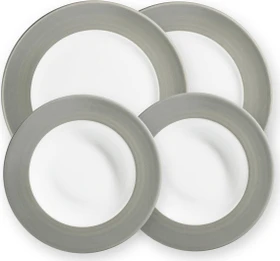 Gmundner Keramik Variation Grau Dinner für 2 Gourmet Tafelservice, 4-tlg.