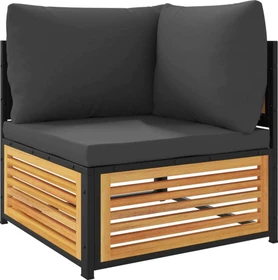 vidaXL Eck-Gartensofa mit Kissen anthrazit
