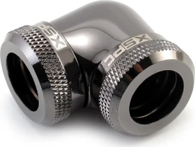 XSPC 14mm 90° L-Verbinder für Rohre, schwarz verchromt