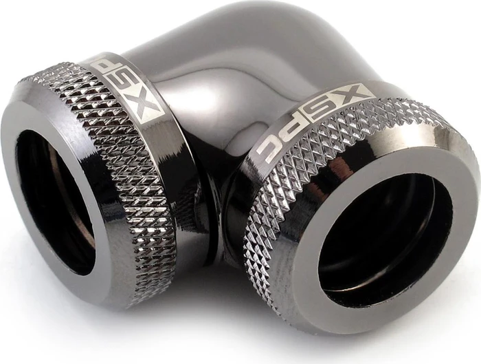 XSPC 14mm 90° L-Verbinder für Rohre, schwarz verchromt