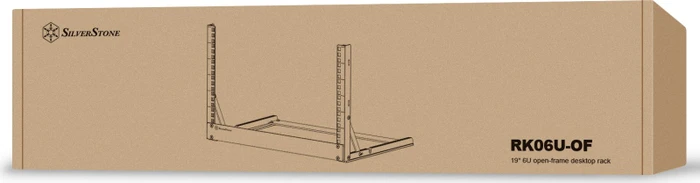 SilverStone 19" Open Frame Rack, RK06U-OF 6HE, Universalgestell, schwarz, 330mm tief