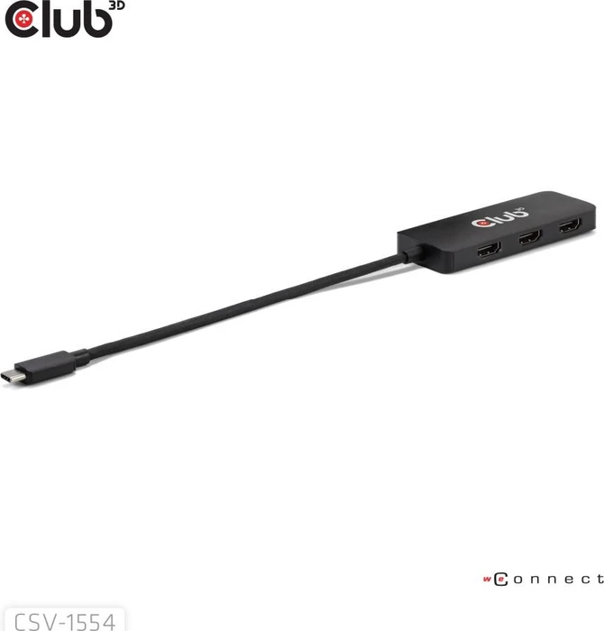 Club 3D Multi Stream Transport MST Hub, USB-C mit DisplayPort 2.1 auf 3x HDMI Adapter