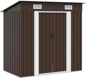 vidaXL Metall Gerätehaus 190x124cm braun
